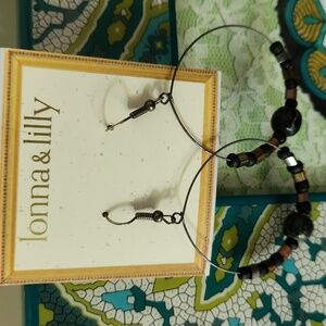 Braded Hoop Beaded  Earings